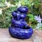 Glitzhome® 11.75" 4-Tier Cobalt Blue Tabletop Fountain with Pump